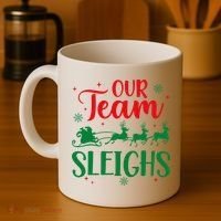 Our Team Sleighs Christmas Santa Reindeers Office Staff Coffee Mug thumb 4