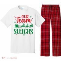 Our Team Sleighs Christmas Santa Reindeers Office Staff Pajama Set thumb 0