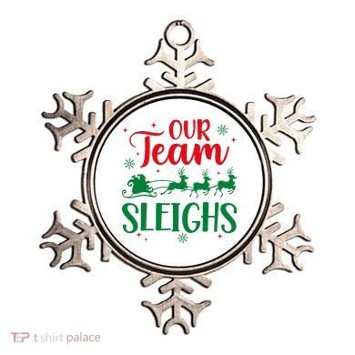 Our Team Sleighs Christmas Santa Reindeers Office Staff Ornament