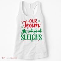 Our Team Sleighs Christmas Santa Reindeers Office Staff Women's Tank Top thumb 0