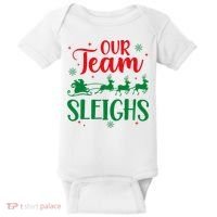 Our Team Sleighs Christmas Santa Reindeers Office Staff Baby Bodysuit thumb 0