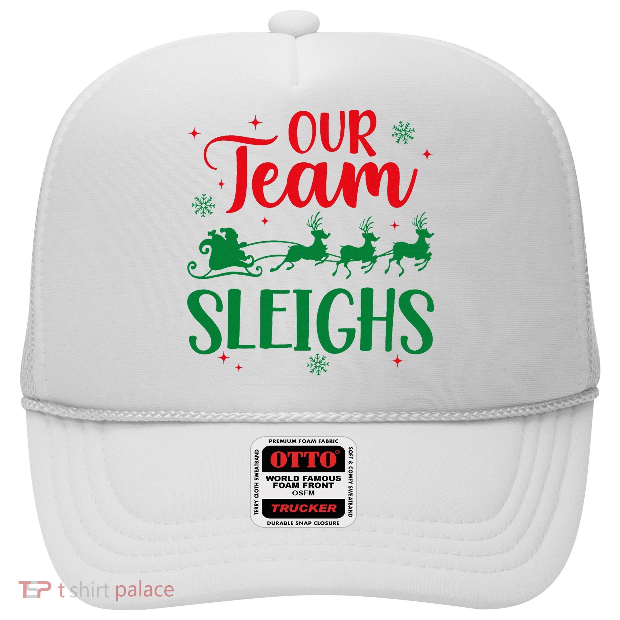 Our Team Sleighs Christmas Santa Reindeers Office Staff Hat