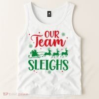 Our Team Sleighs Christmas Santa Reindeers Office Staff Tank Top thumb 2