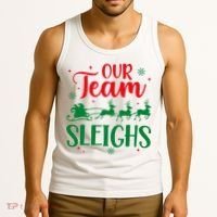 Our Team Sleighs Christmas Santa Reindeers Office Staff Tank Top thumb 3