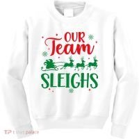 Our Team Sleighs Christmas Santa Reindeers Office Staff Kids Sweatshirt thumb 0