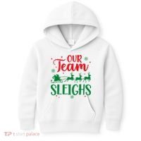 Our Team Sleighs Christmas Santa Reindeers Office Staff Kids Hoodie thumb 0