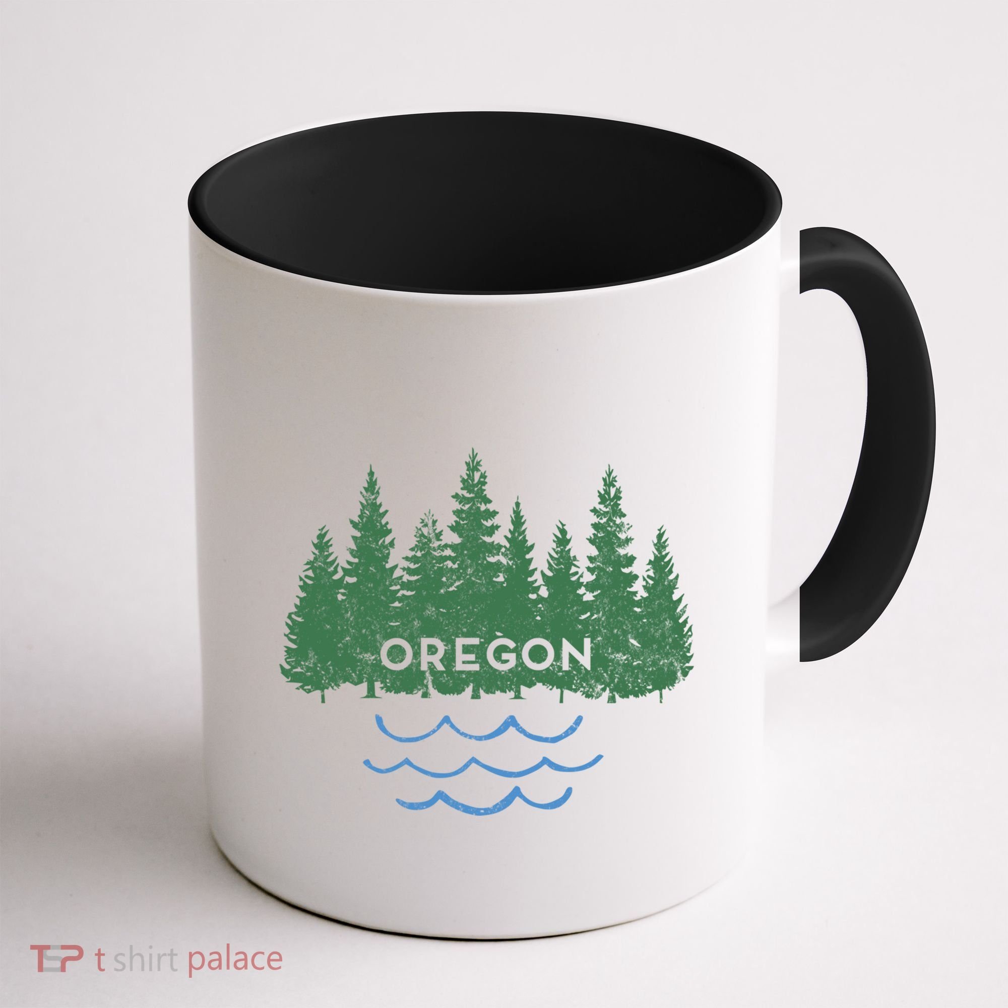 Oregon Trees Silhouette Nature Outdoorsy Funny Gift Coffee Mug