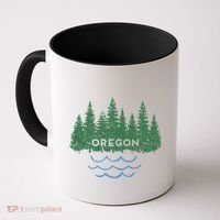 Oregon Trees Silhouette Nature Outdoorsy Funny Gift Coffee Mug thumb 0
