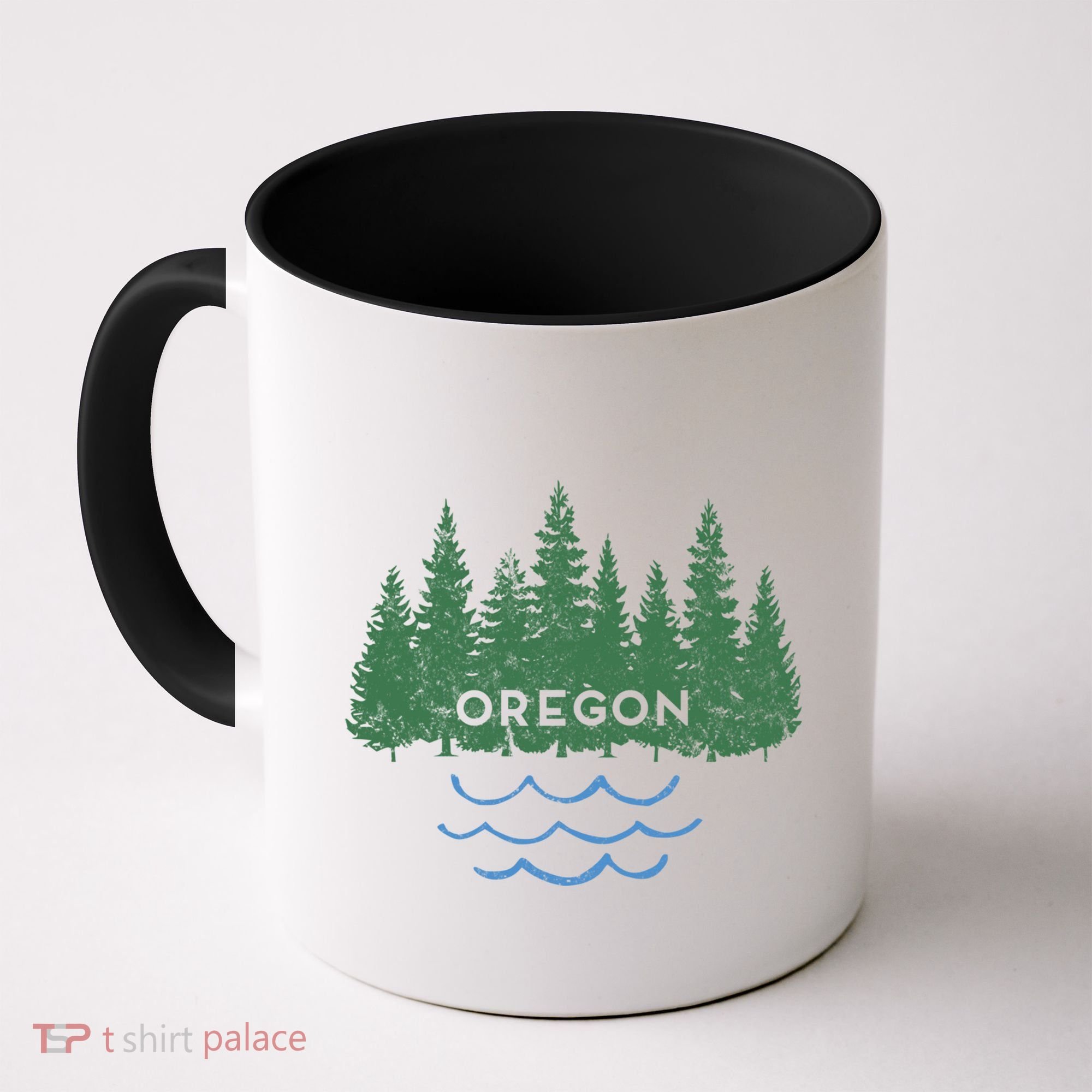 Oregon Trees Silhouette Nature Outdoorsy Funny Gift Coffee Mug