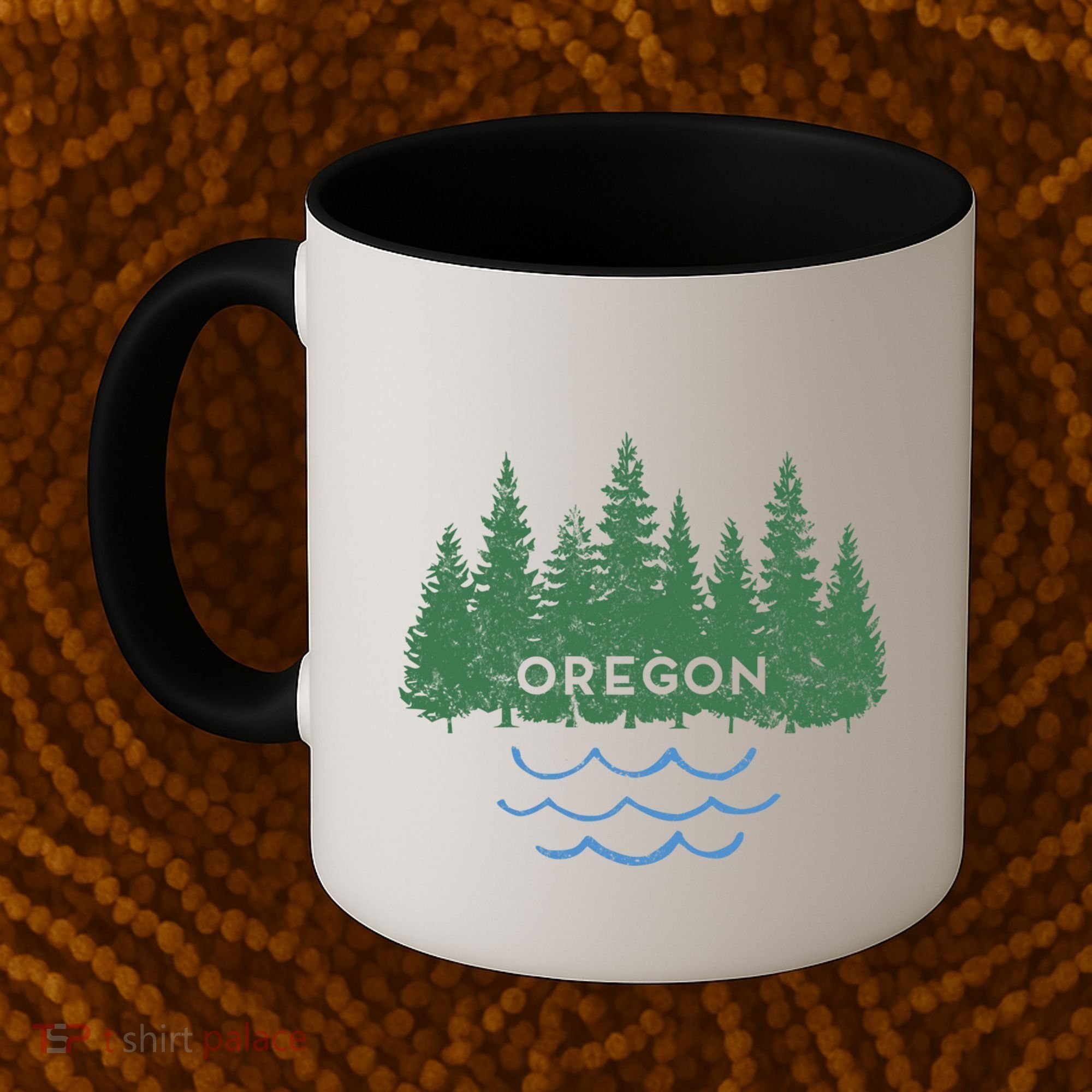 Oregon Trees Silhouette Nature Outdoorsy Funny Gift Coffee Mug