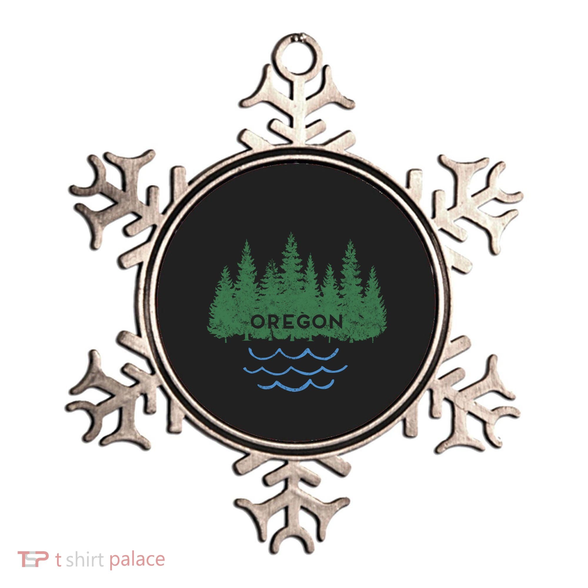 Oregon Trees Silhouette Nature Outdoorsy Funny Gift Ornament