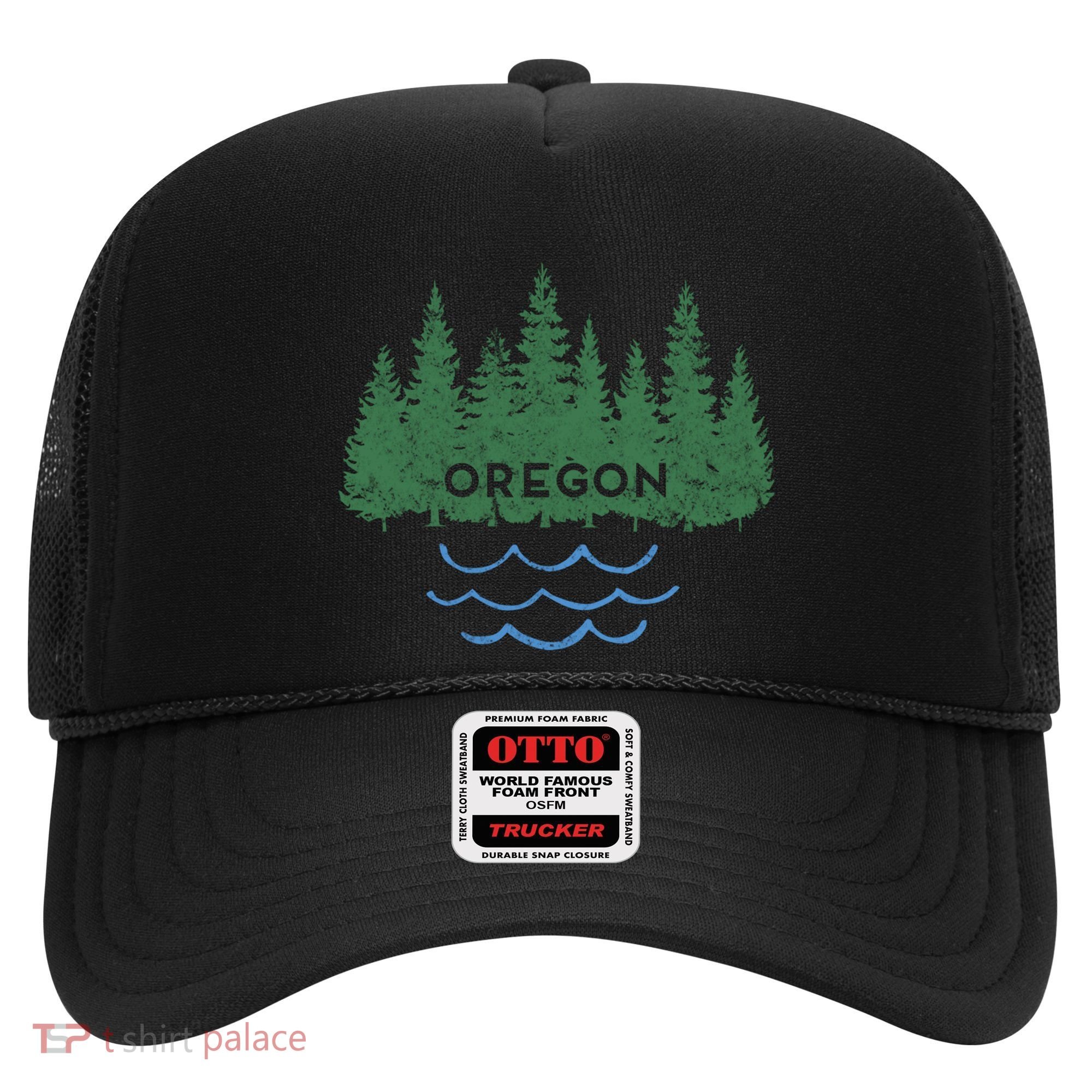 Oregon Trees Silhouette Nature Outdoorsy Funny Gift Hat