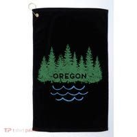 Oregon Trees Silhouette Nature Outdoorsy Funny Gift Golf Towel thumb 0
