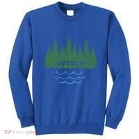 Oregon Trees Silhouette Nature Outdoorsy Funny Gift Sweatshirt thumb 0