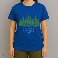 Oregon Trees Silhouette Nature Outdoorsy Funny Gift T-Shirt thumb 4