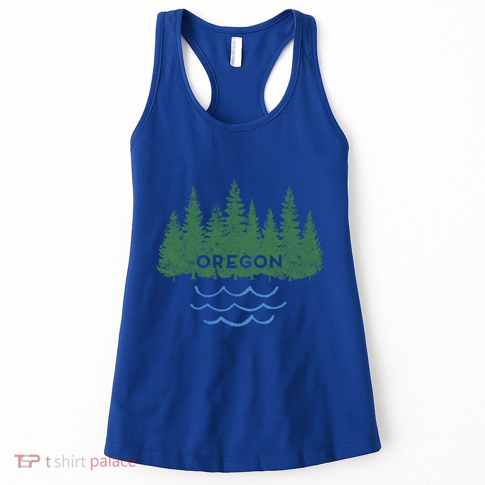 Oregon Trees Silhouette Nature Outdoorsy Funny Gift Women's Tank Top