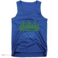 Oregon Trees Silhouette Nature Outdoorsy Funny Gift Tank Top thumb 0
