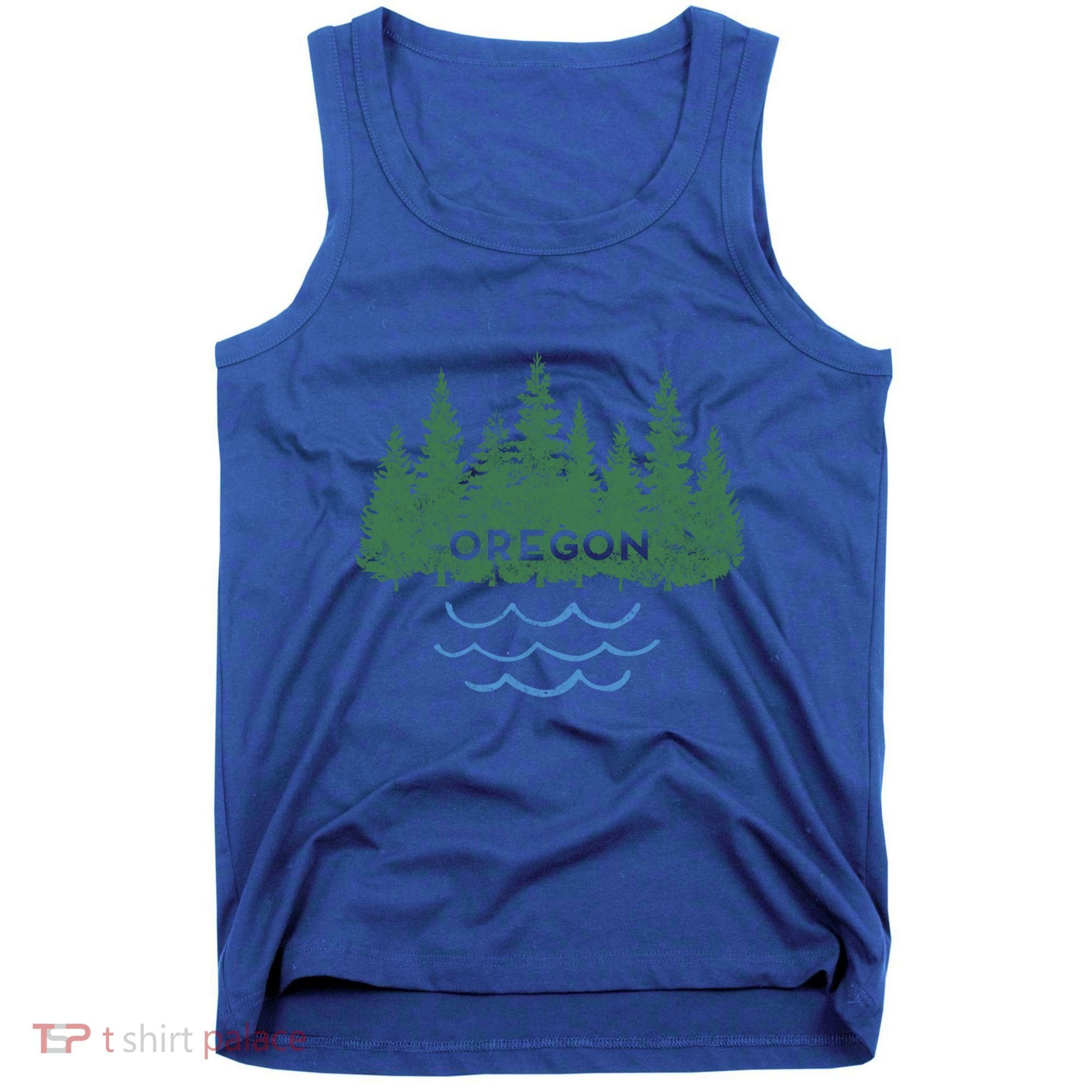 Oregon Trees Silhouette Nature Outdoorsy Funny Gift Tank Top
