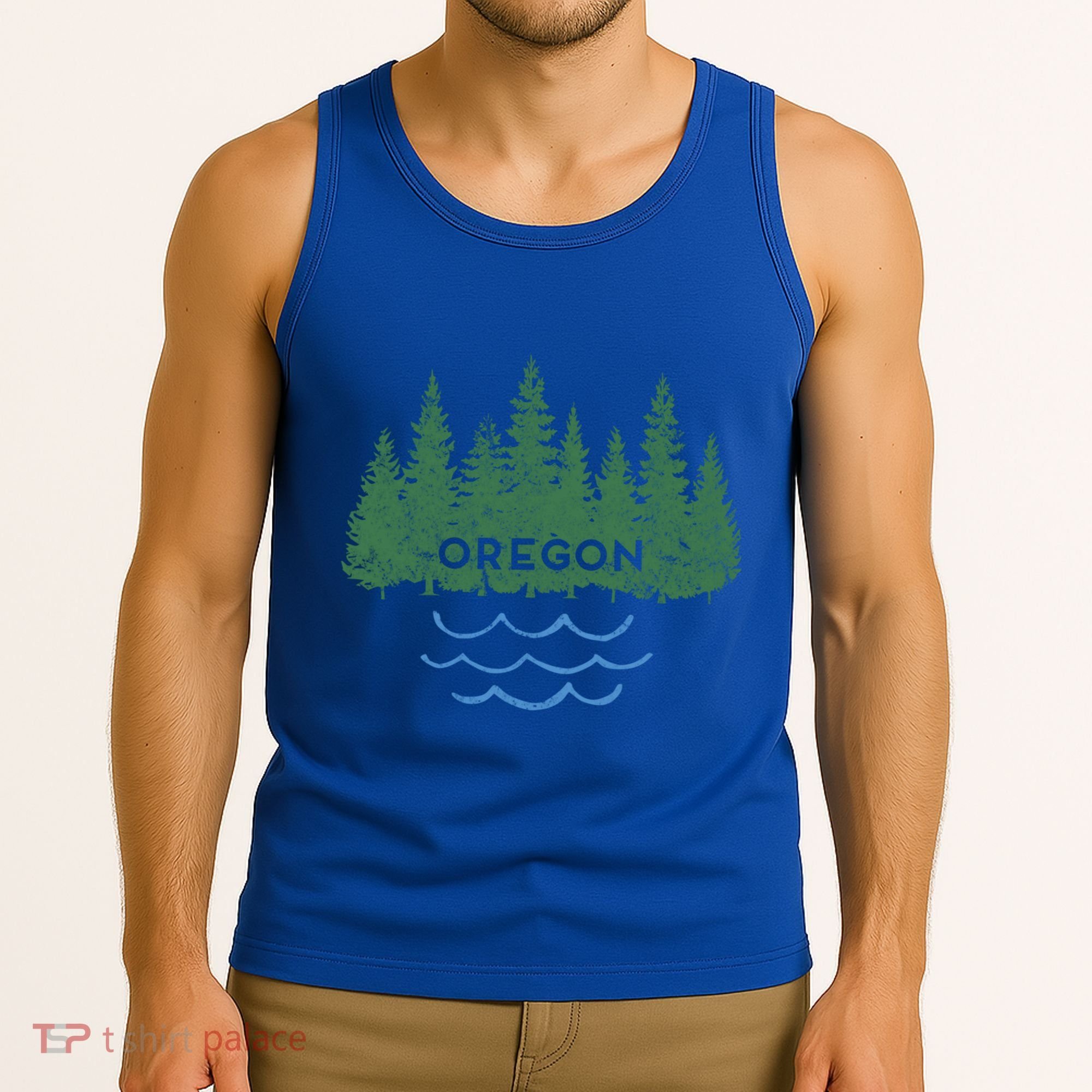 Oregon Trees Silhouette Nature Outdoorsy Funny Gift Tank Top