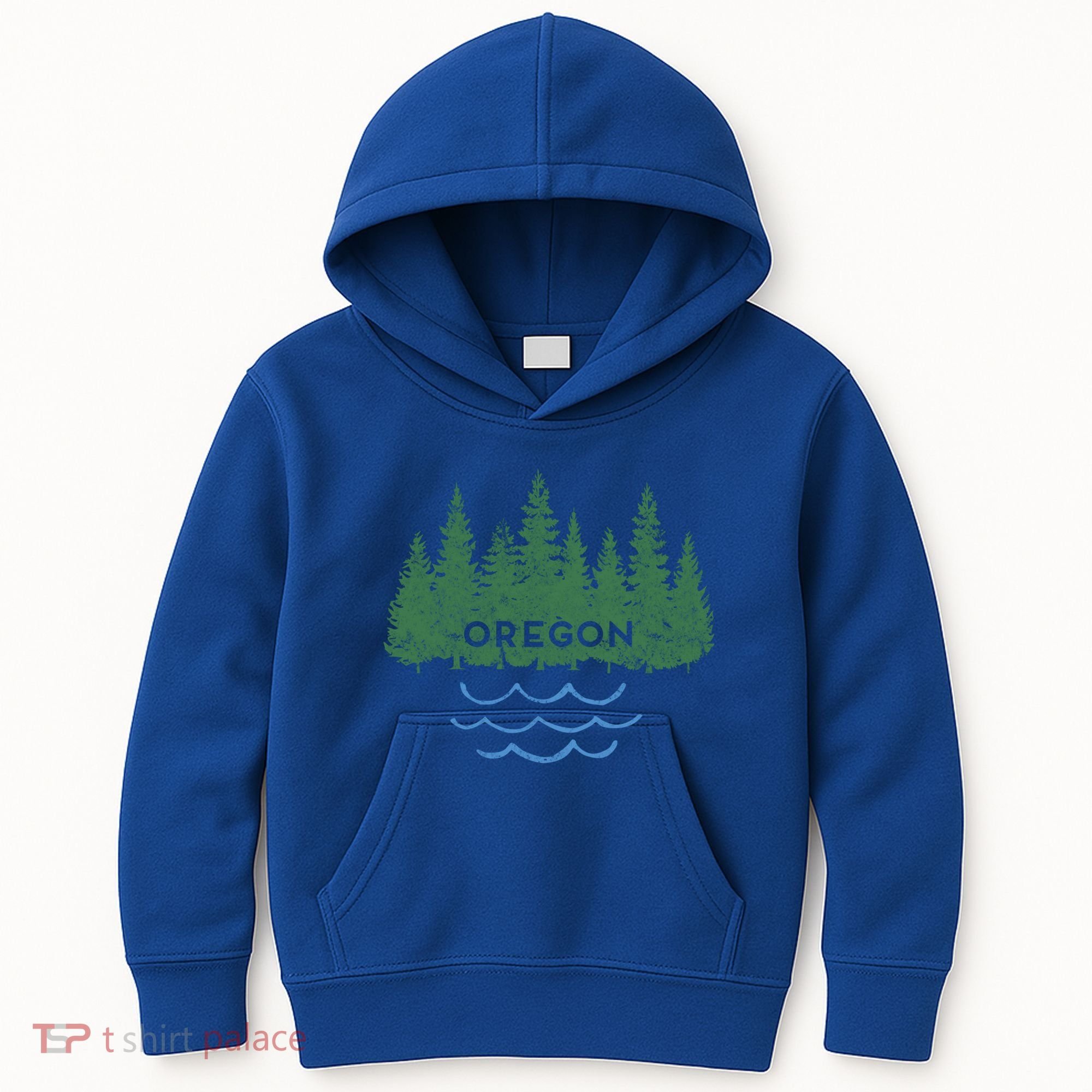 Oregon Trees Silhouette Nature Outdoorsy Funny Gift Kids Hoodie