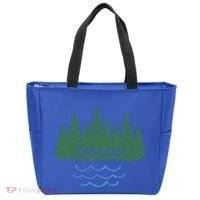 Oregon Trees Silhouette Nature Outdoorsy Funny Gift Tote Bag thumb 0