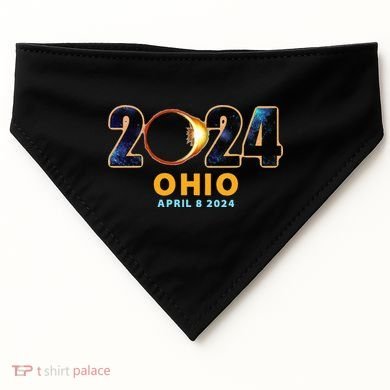 Ohio Total Solar Eclipse 2024 USA-Made Doggie Bandana
