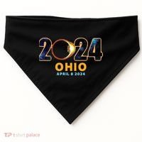 Ohio Total Solar Eclipse 2024 USA-Made Doggie Bandana thumb 0