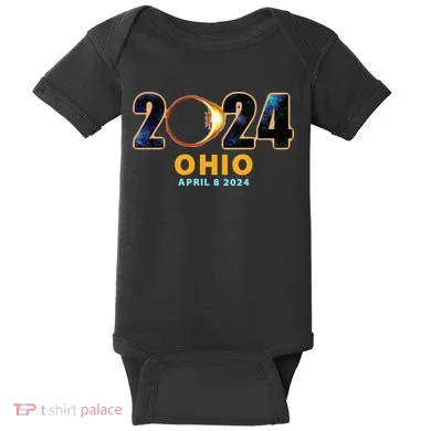 Ohio Total Solar Eclipse 2024 Baby Bodysuit