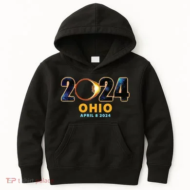 Ohio Total Solar Eclipse 2024 Kids Hoodie