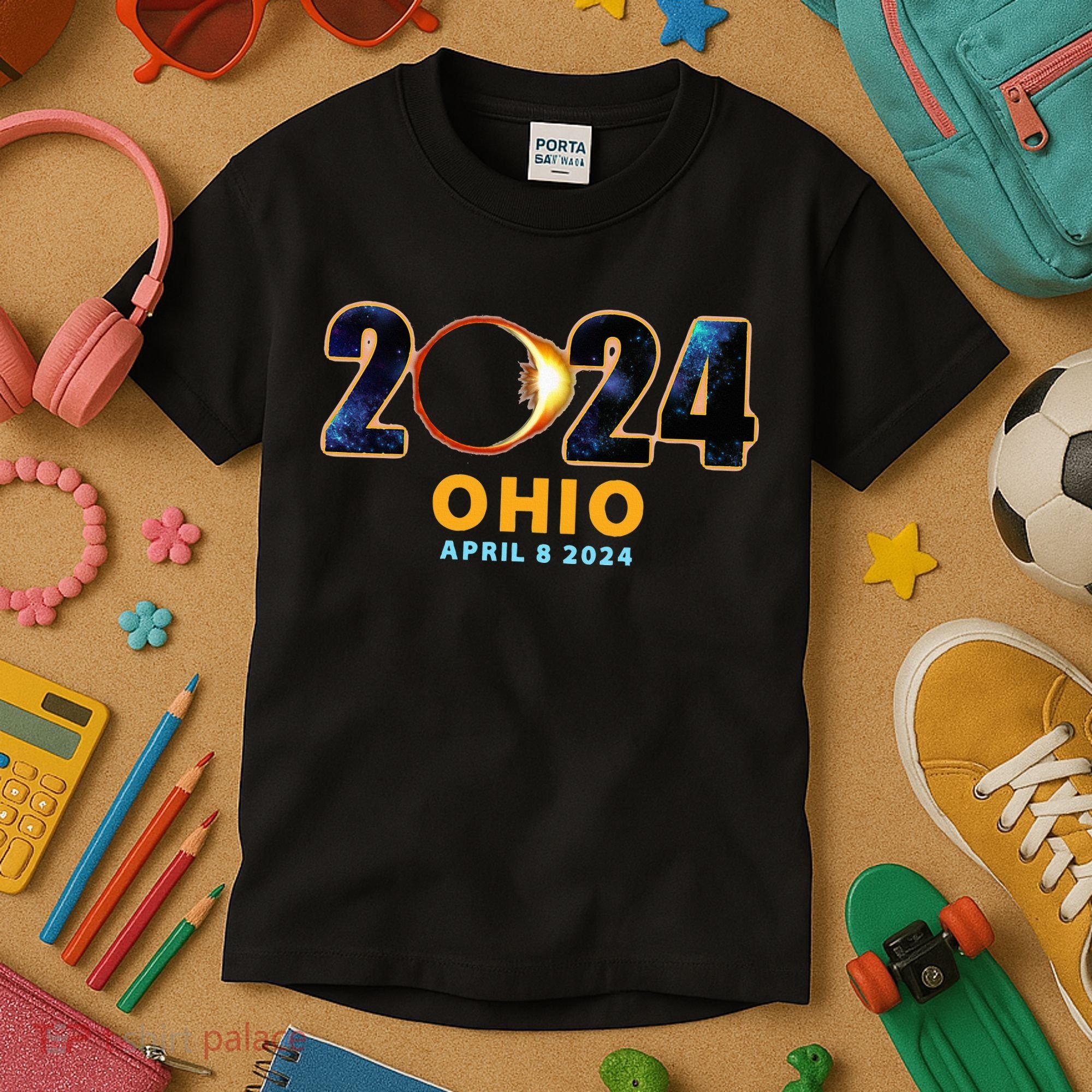 Ohio Total Solar Eclipse 2024 Kids T-Shirt