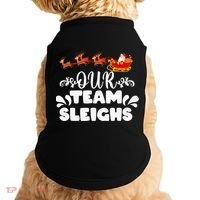 Our Team Sleighs Christmas Reindeers Santa's Workers Office Doggie Tank thumb 0