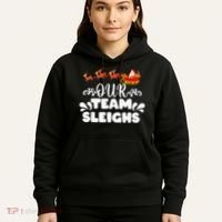Our Team Sleighs Christmas Reindeers Santa's Workers Office Hoodie thumb 5