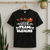 Our Team Sleighs Christmas Reindeers Santa's Workers Office T-Shirt thumb 2