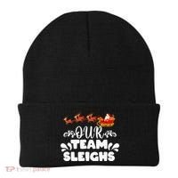 Our Team Sleighs Christmas Reindeers Santa's Workers Office Beanie thumb 0