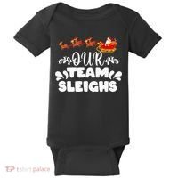 Our Team Sleighs Christmas Reindeers Santa's Workers Office Baby Bodysuit thumb 0