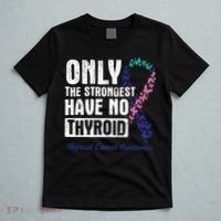 Only The Strongest Have No Thyroid Cancer Awareness T-Shirt thumb 5