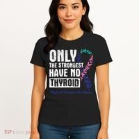 Only The Strongest Have No Thyroid Cancer Awareness Women's T-Shirt thumb 4