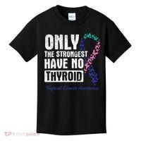 Only The Strongest Have No Thyroid Cancer Awareness Kids T-Shirt thumb 0