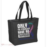 Only The Strongest Have No Thyroid Cancer Awareness Tote Bag thumb 2