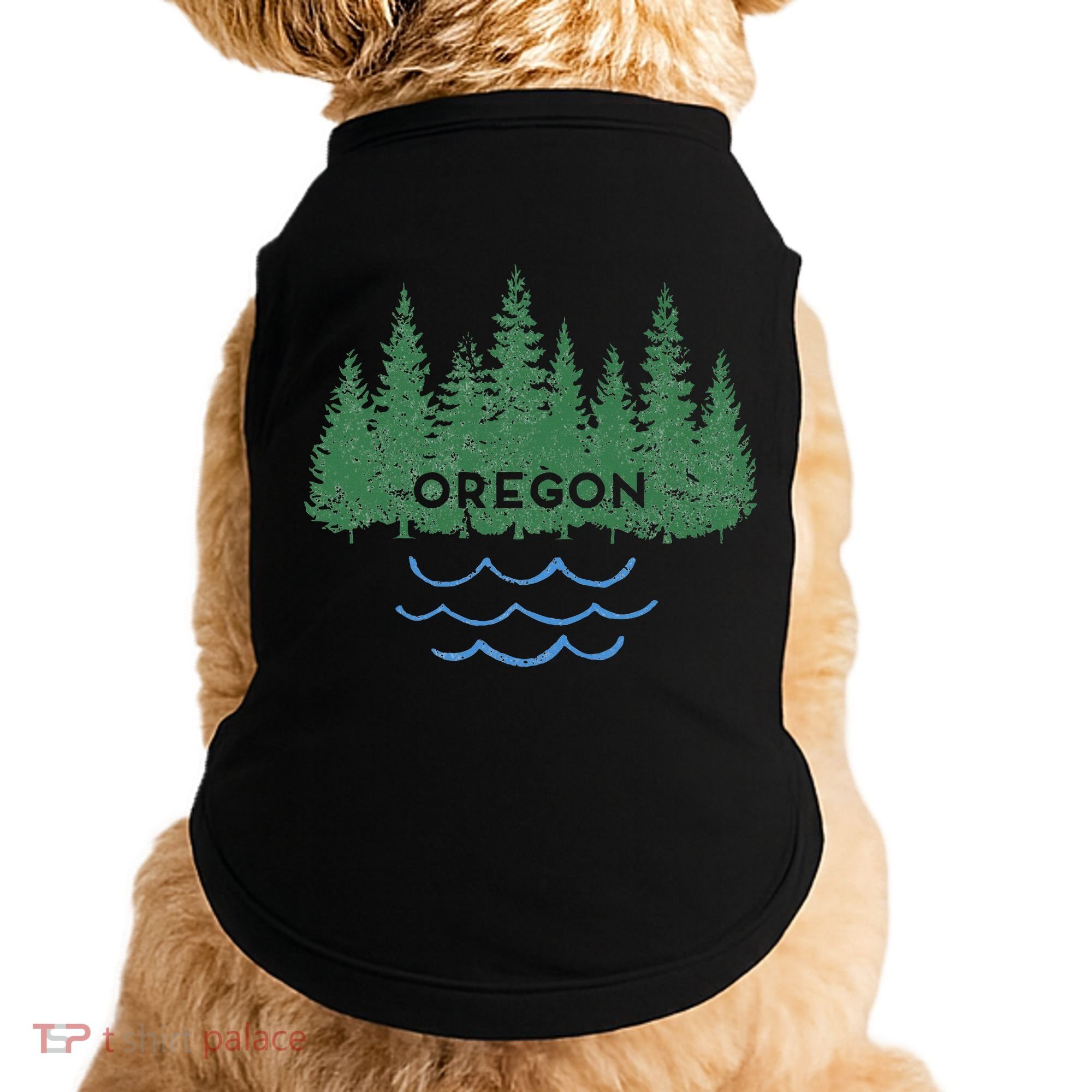 Oregon Trees Silhouette Nature Outdoorsy Doggie Tank