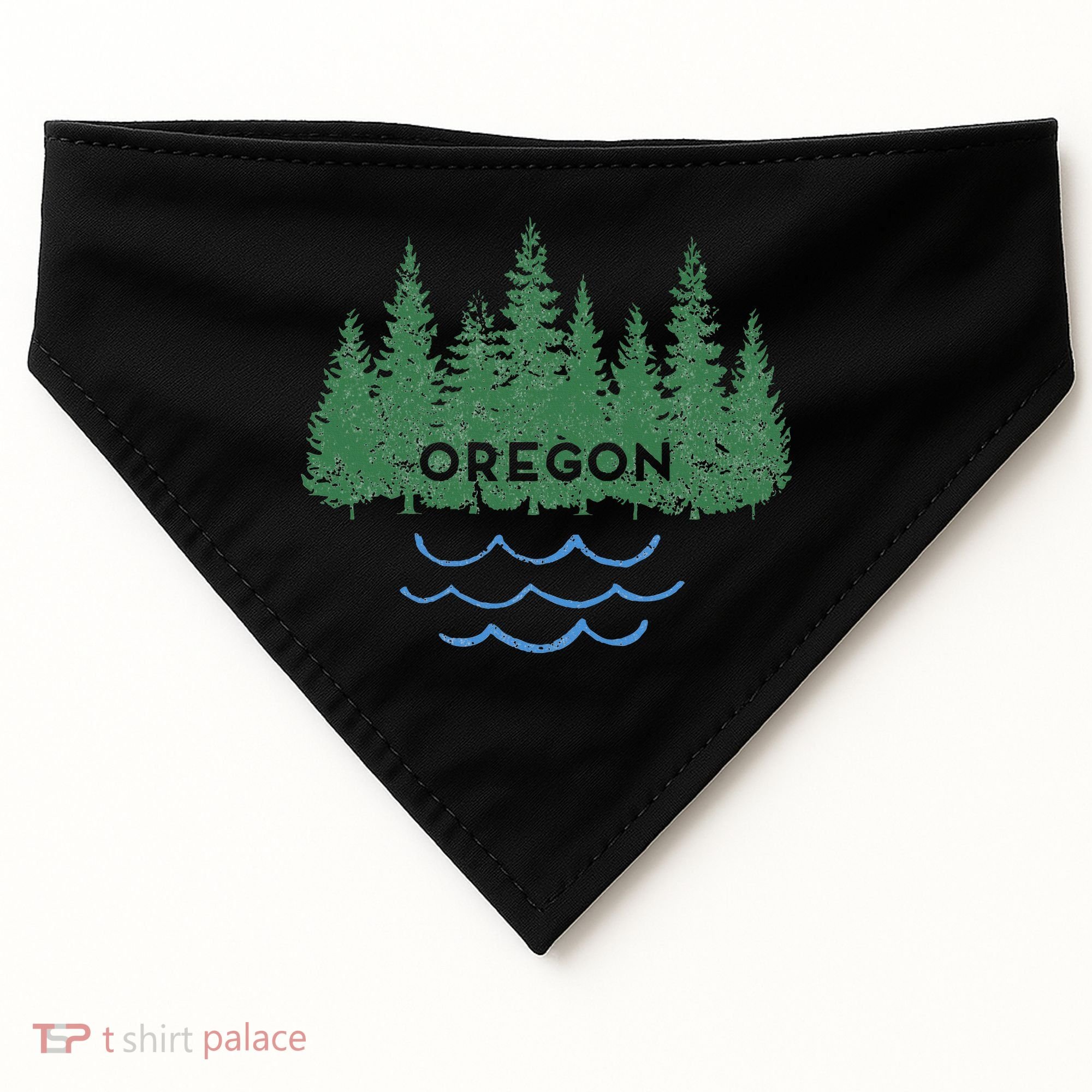 Oregon Trees Silhouette Nature Outdoorsy USA-Made Doggie Bandana