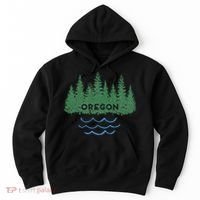 Oregon Trees Silhouette Nature Outdoorsy Hoodie thumb 0