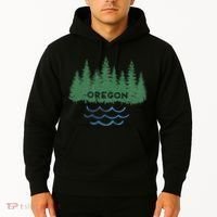 Oregon Trees Silhouette Nature Outdoorsy Hoodie thumb 2