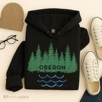Oregon Trees Silhouette Nature Outdoorsy Hoodie thumb 4