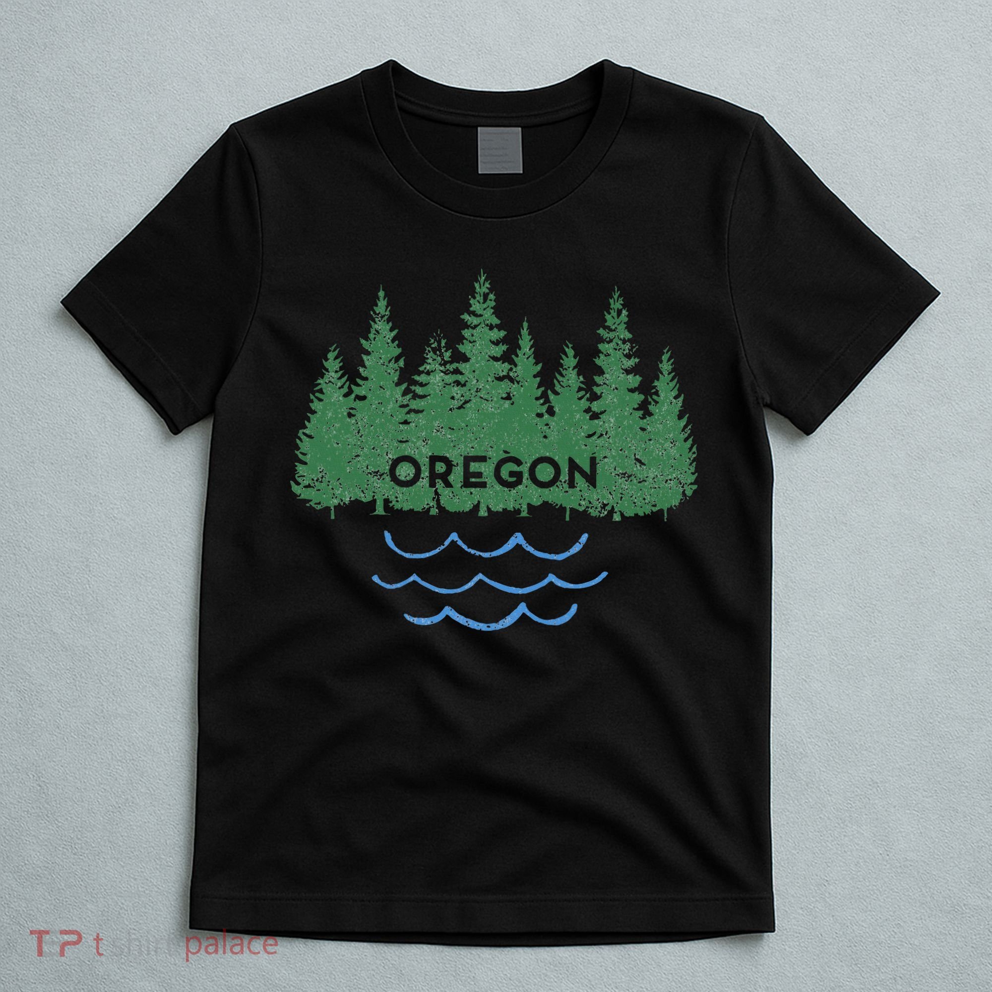 Oregon Trees Silhouette Nature Outdoorsy T-Shirt