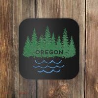 Oregon Trees Silhouette Nature Outdoorsy Coaster thumb 0