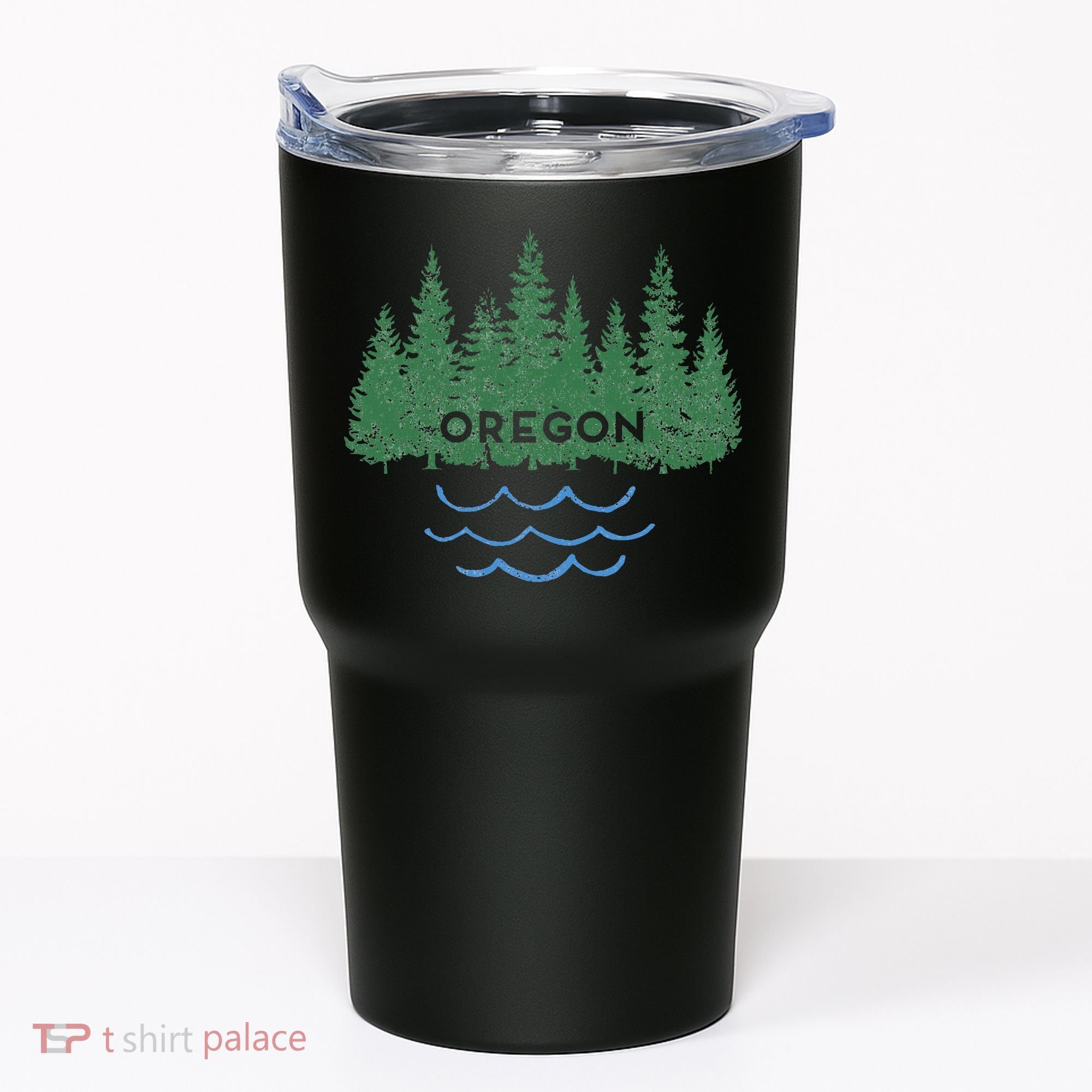 Oregon Trees Silhouette Nature Outdoorsy Tumbler