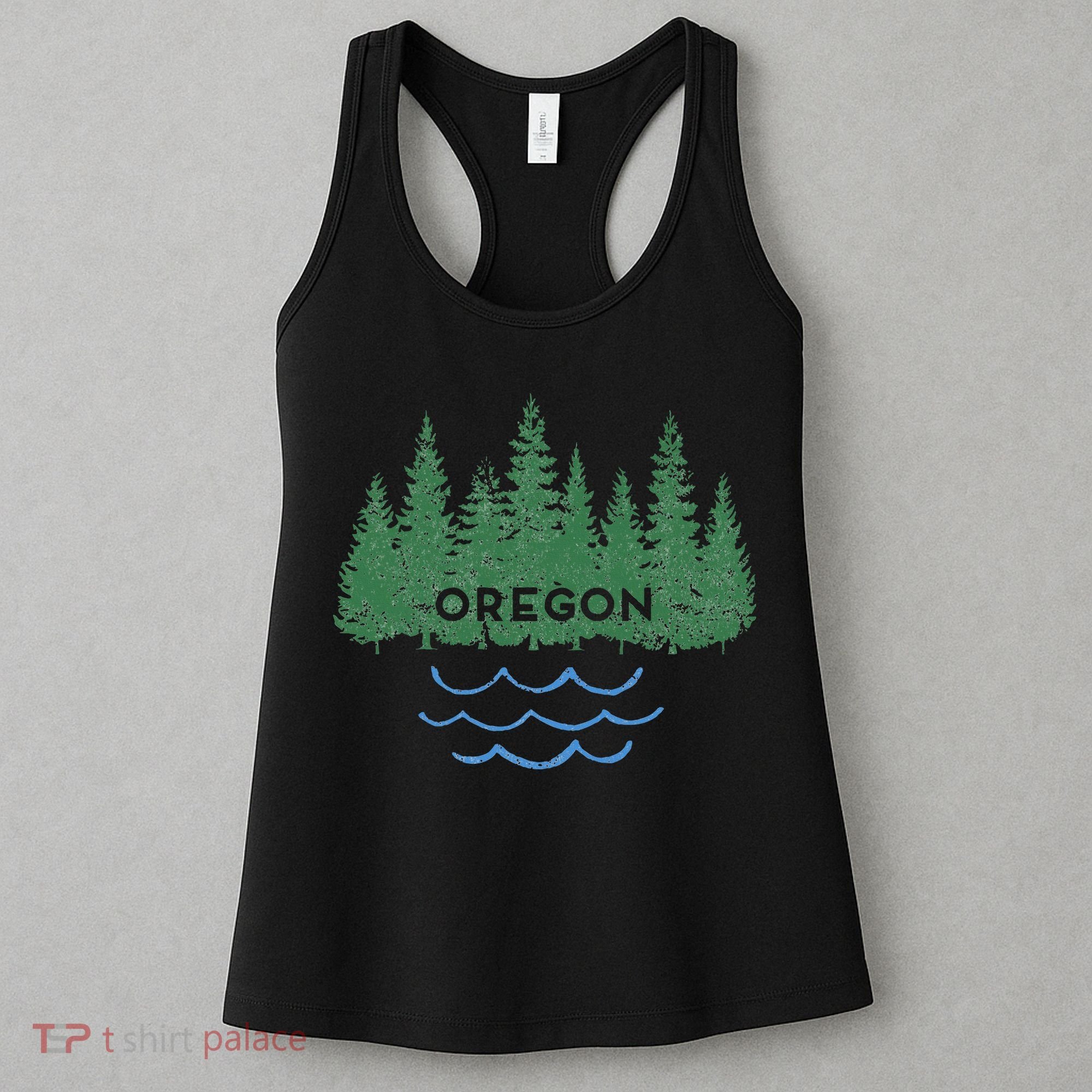 Oregon Trees Silhouette Nature Outdoorsy Women's Tank Top