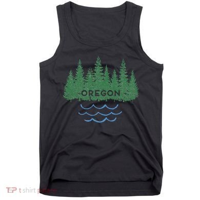 Oregon Trees Silhouette Nature Outdoorsy Tank Top