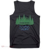 Oregon Trees Silhouette Nature Outdoorsy Tank Top thumb 0